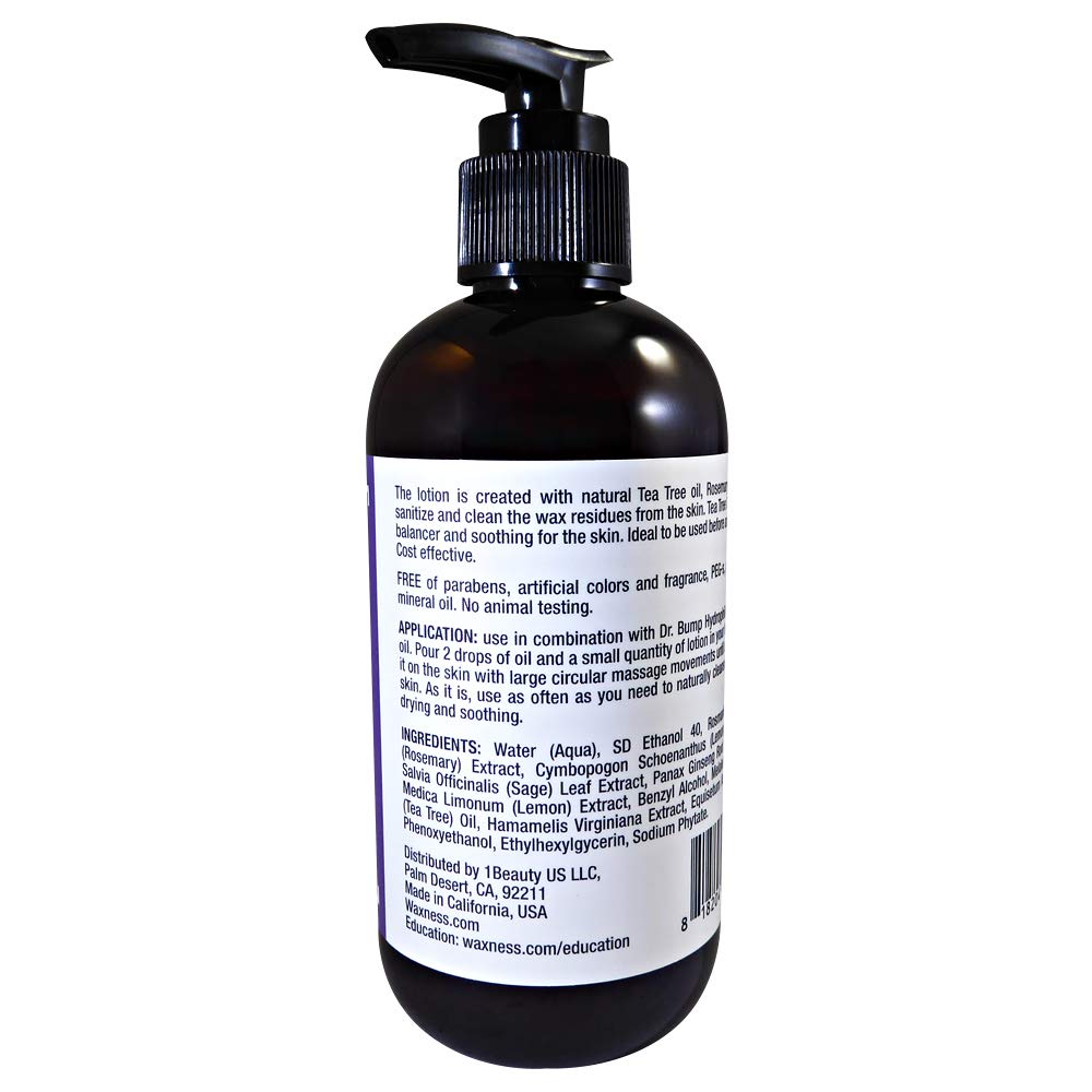 Waxness Dr. Bump Natural Pre & Post Waxing Kit Lotion 8 fl oz (236 ml) + Cleansing Oil 4 fl oz (118 ml) - Professional Skin Care - Made in USA Beauty and Personal Care Wax Necessities