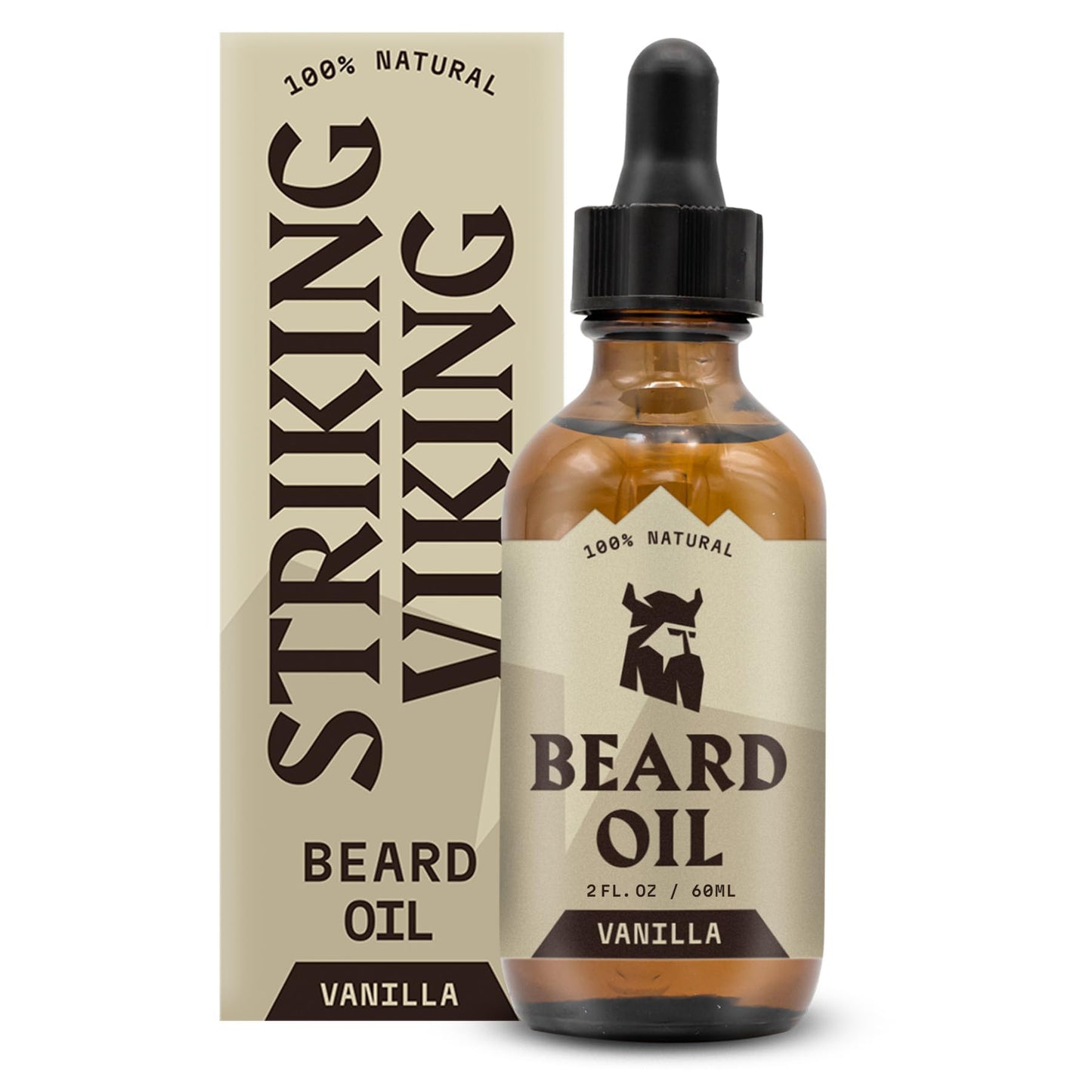 Striking Viking Vanilla Beard Oil for Men - Naturally Derived Conditioner with Argan & Jojoba Oils for Softening, Moisturizing and Growth (2 Oz) Beauty & Personal Care Striking Viking