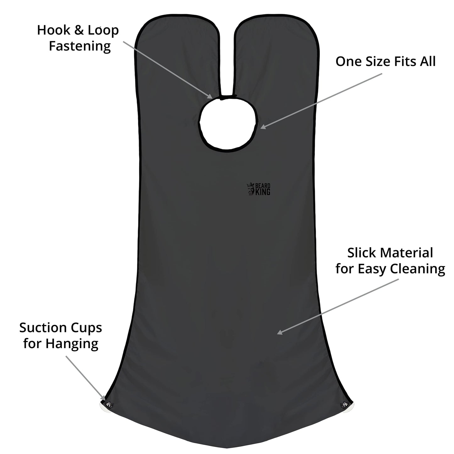 BEARD KING Beard Bib Apron - As Seen on Shark Tank - Gifts for Him, Stocking Stuffers for Men, Mens Gift, Black Beauty and Personal Care BEARD KING