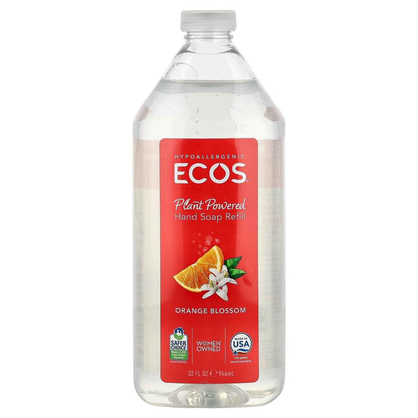 Earth Friendly Products Ecos Plant Powered Hand Soap Refill, Orange Blossom, 32 fl oz (946 ml) Beauty & Personal Care Earth Friendly Products