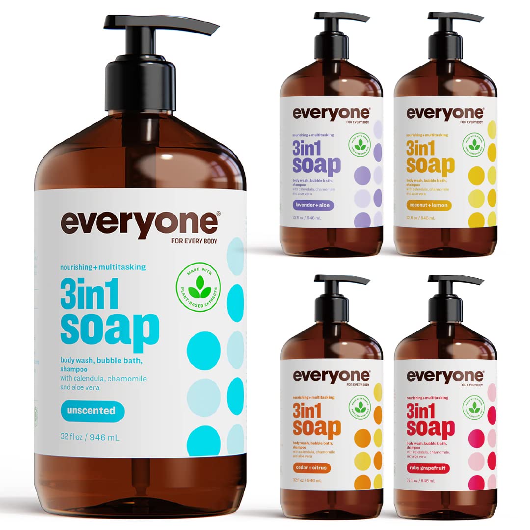 Everyone 3-in-1 Soap, Body Wash, Bubble Bath, Shampoo, 32 Ounce (Pack of 1), Unscented, made for Men and Women Beauty & Personal Care everyone for every body