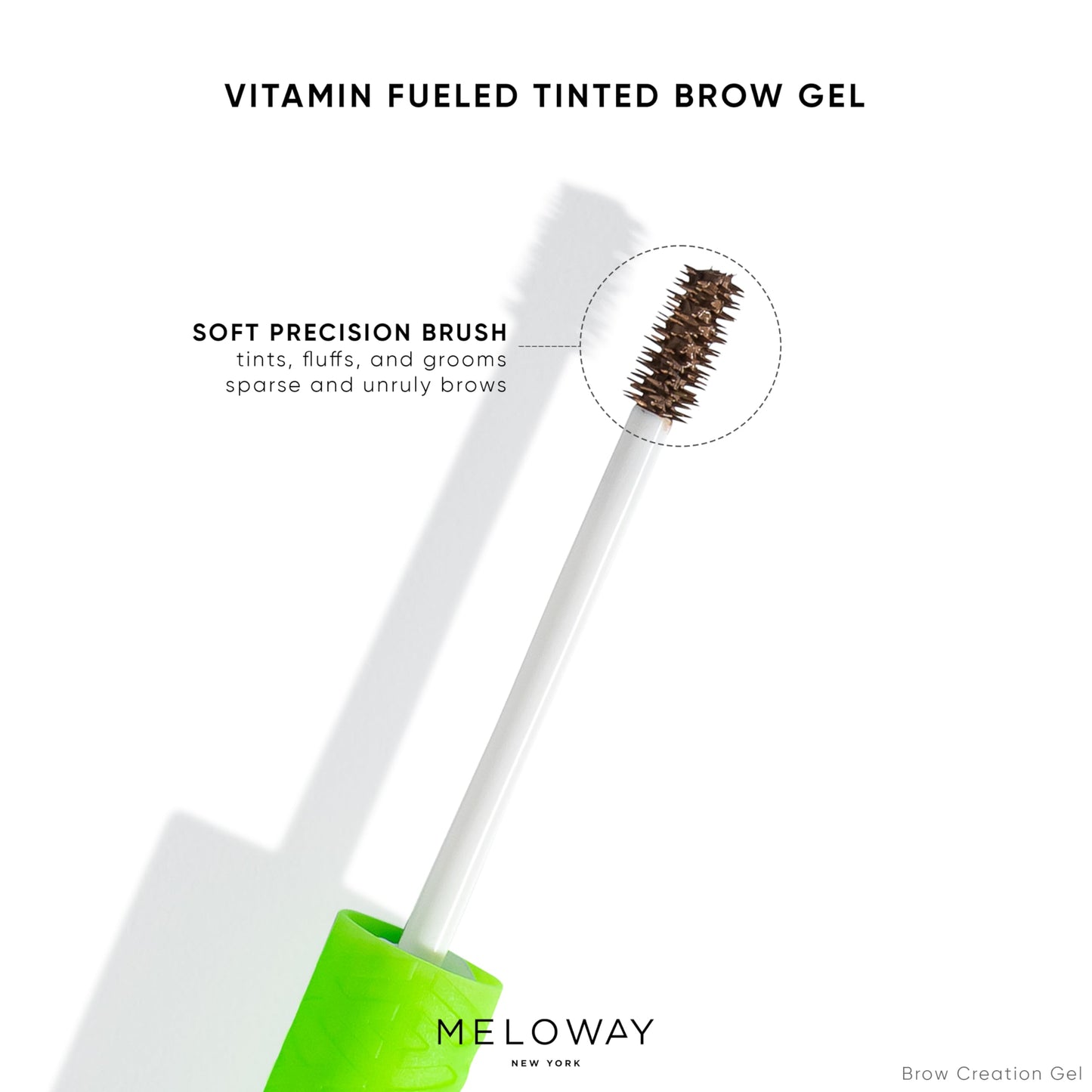 MELOWAY Brow Creation Gel - Tinted Fiber Gel for Thicker, Fluffier Brows - Patented Brush - Vitamin-Enriched Formula - Vegan, Cruelty-Free, Clean Beauty & Personal Care MELOWAY