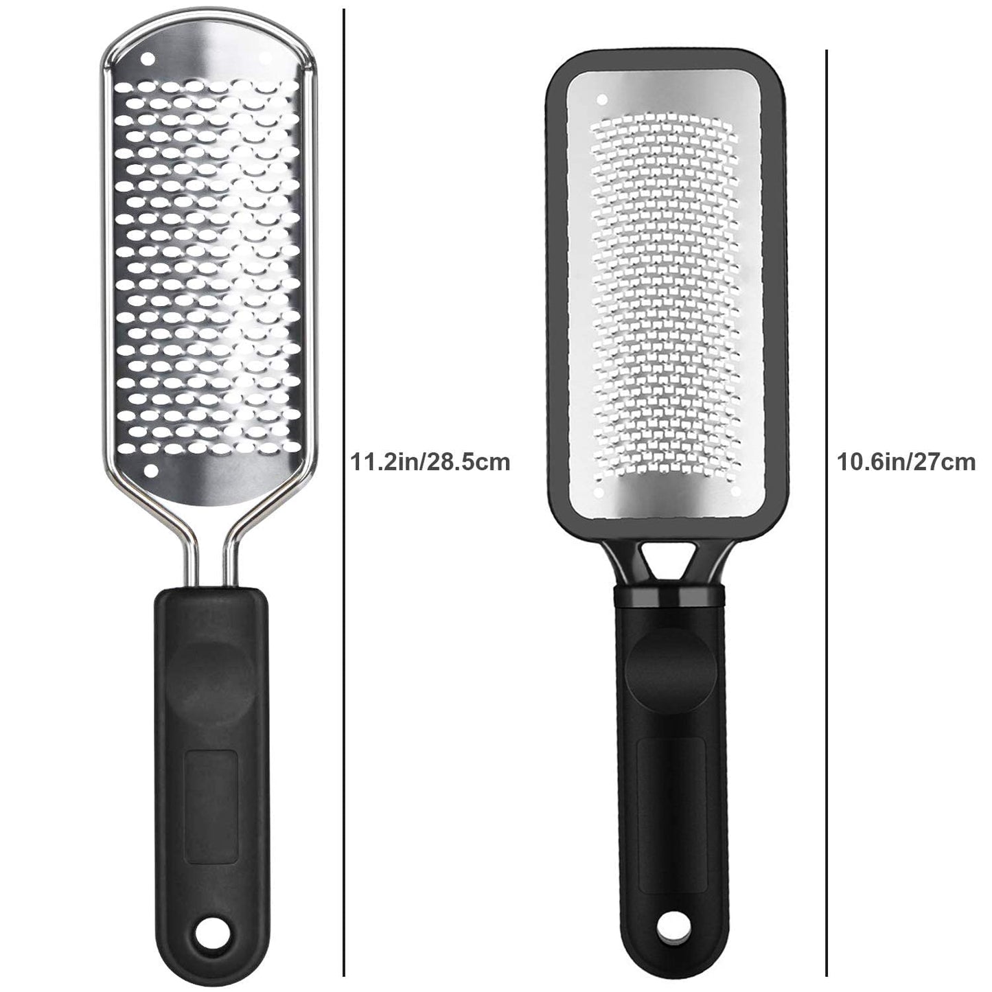 Pedicure Foot File - 2Pcs Stainless Steel Colossal Foot Rasp, Dead Skin Remover for Feet, Professional Pedicure Tools Washable and Reusable Beauty & Personal Care ALOCKMA