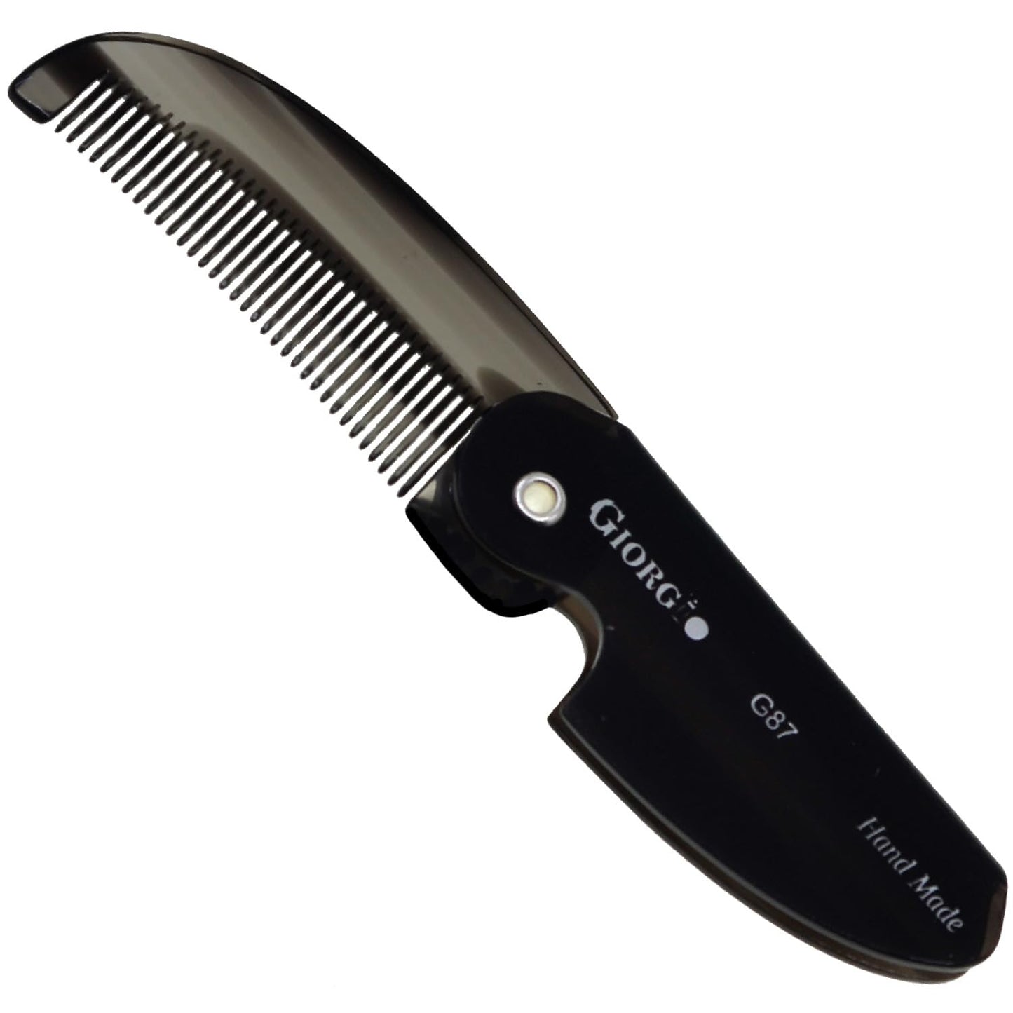 Giorgio G87 Folding Mustache and Beard Comb, Small Pocket Comb for Men,Fine Tooth,Handmade, Saw-cut, Hand Polished,Pocket Styling Combs for Everyday Beauty and Personal Care GIORGIO