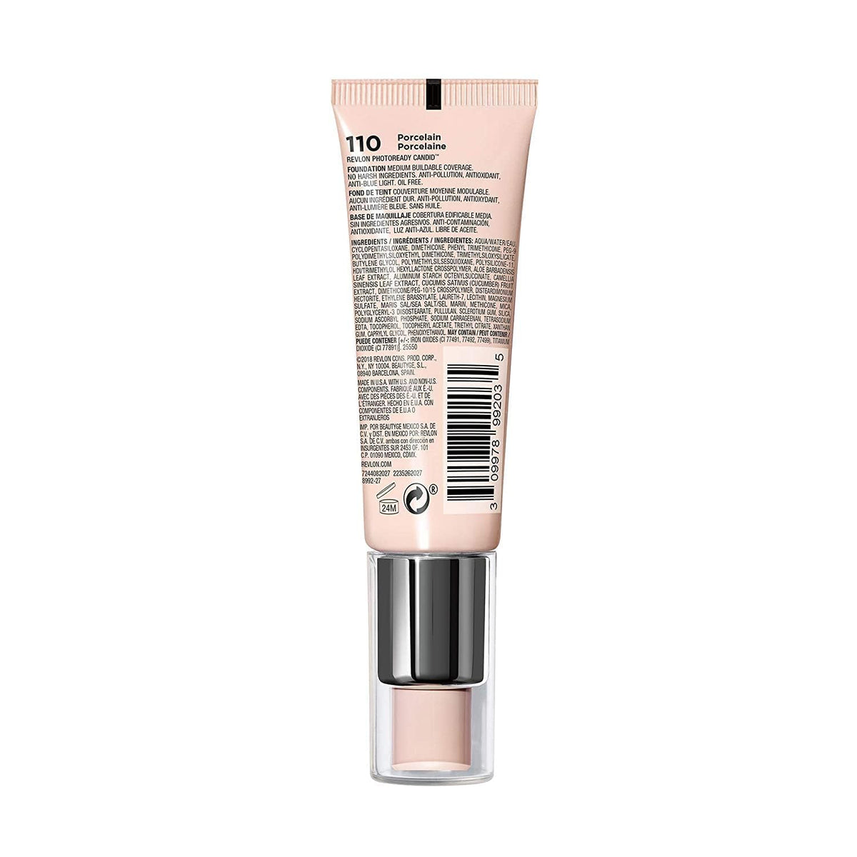 Revlon PhotoReady Candid Natural Finish Foundation, with Anti-Pollution, Antioxidant, Anti-Blue Light Ingredients, 110 Porcelain, 0.75 fl. oz. Beauty & Personal Care REVLON