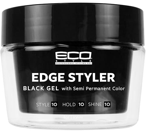 Eco Style Professional Styling Gel Edge Styler Black Gel with Semi Permanent Color - 8 fl oz (Pack of 1) Beauty & Personal Care Eco Style