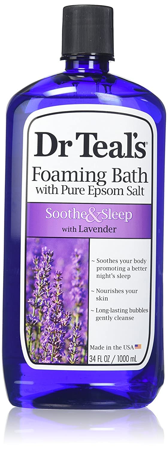 Dr. Teal's Lavender & Shea Butter Foaming Bath Gift Set (2 Pack, 34oz Ea) - Soothe & Sleep Lavender, Soften & Moisturize Shea Butter & Almond Oil Beauty and Personal Care Dr Teal's