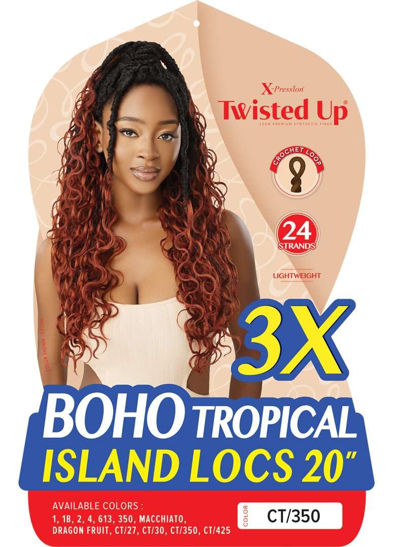 Outre X-Pression - Twisted Up - Boho Tropical Island Locs 20" 3X (OFF BLACK 1B)