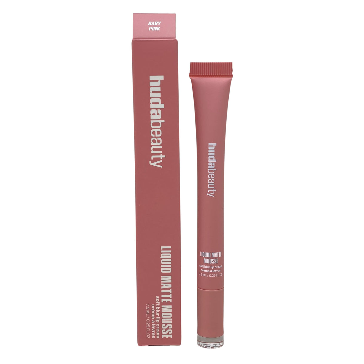 Huda Beauty Liquid Matte Mousse Soft Blur Lip Cream - Baby Pink. -