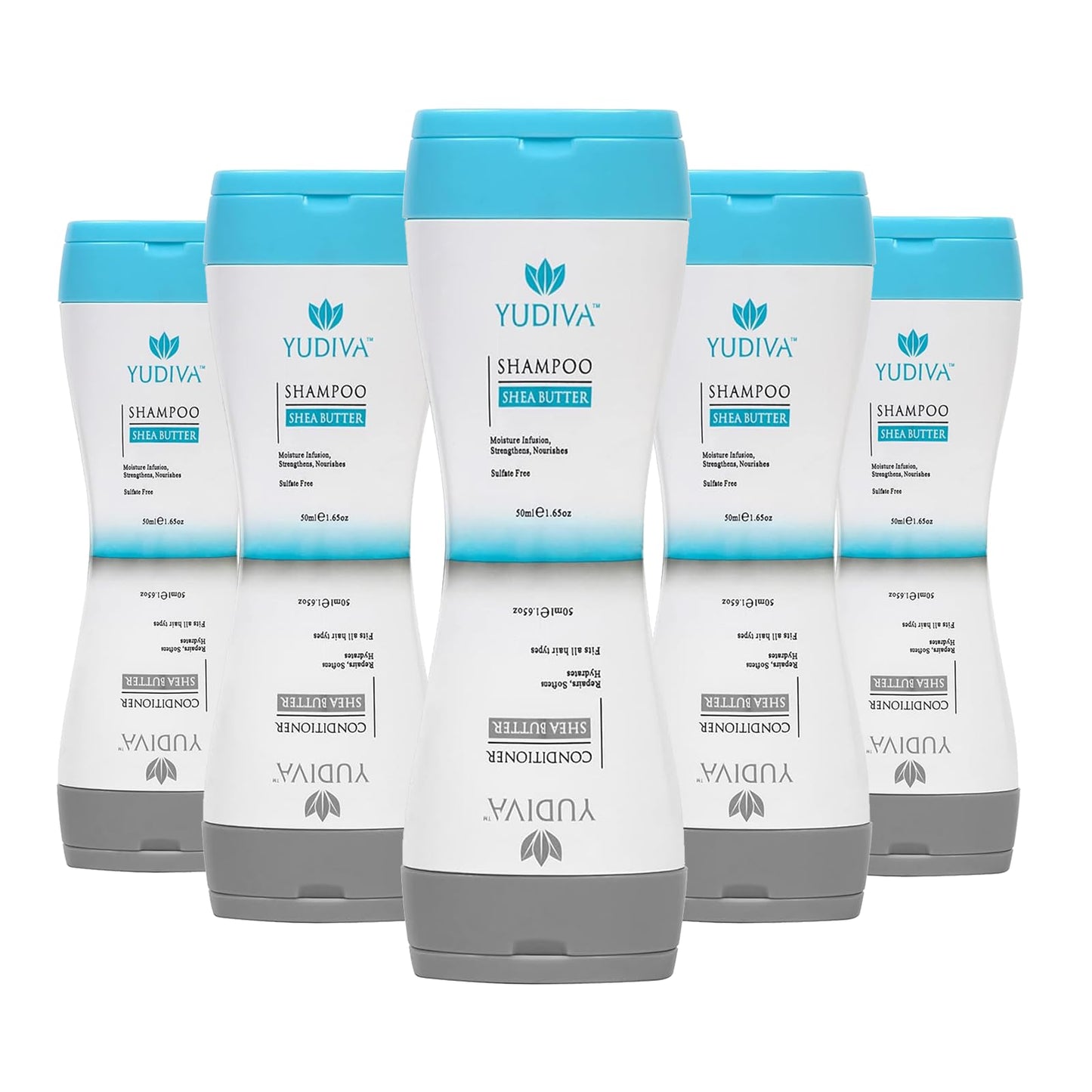 Yudiva Dual Chamber Shampoo and Conditioner Set with Shea Butter - 3.3 Fl Oz Travel Shampoo and Conditioner Duo - Moisturizing Haircare Set - Airline Beauty & Personal Care YUDIVA