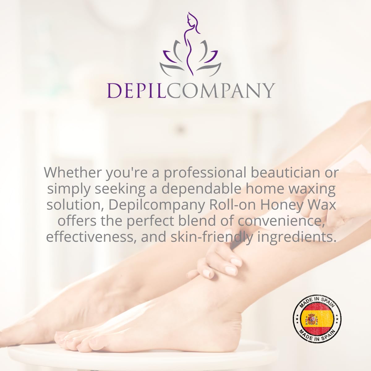 Depilcompany Roll-On Honey Wax - Warm Roll-On Depilatory Wax for Smooth Hair Removal - Soft Wax - Single-Use - Hygienic - Made in Spain - 3.53 oz (3 Beauty and Personal Care DEPILCOMPANY