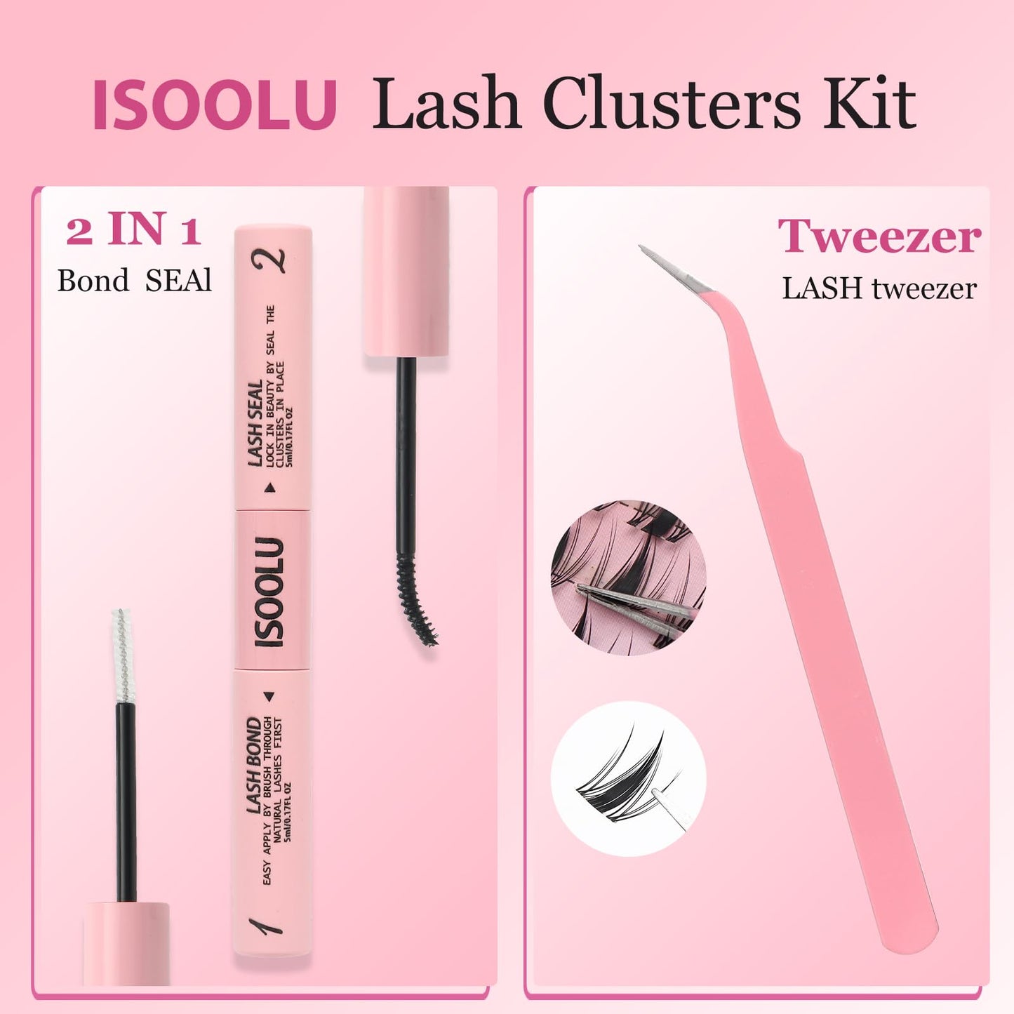 ISOOLU Lash Clusters Manga Individual Lashes Wispy Eyelash Clusters WideSpan Eyelash Extension Kit with Lash Bond and Seal Wet-Look Spiky Cluster Beauty and Personal Care ISOOLU