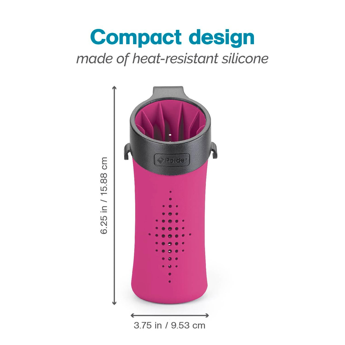 Polder Silicone Cover for Flat Iron, Curling Iron, Hair Straightener - Portable Organizer for Styling Tools, Travel or Home Use, Pink