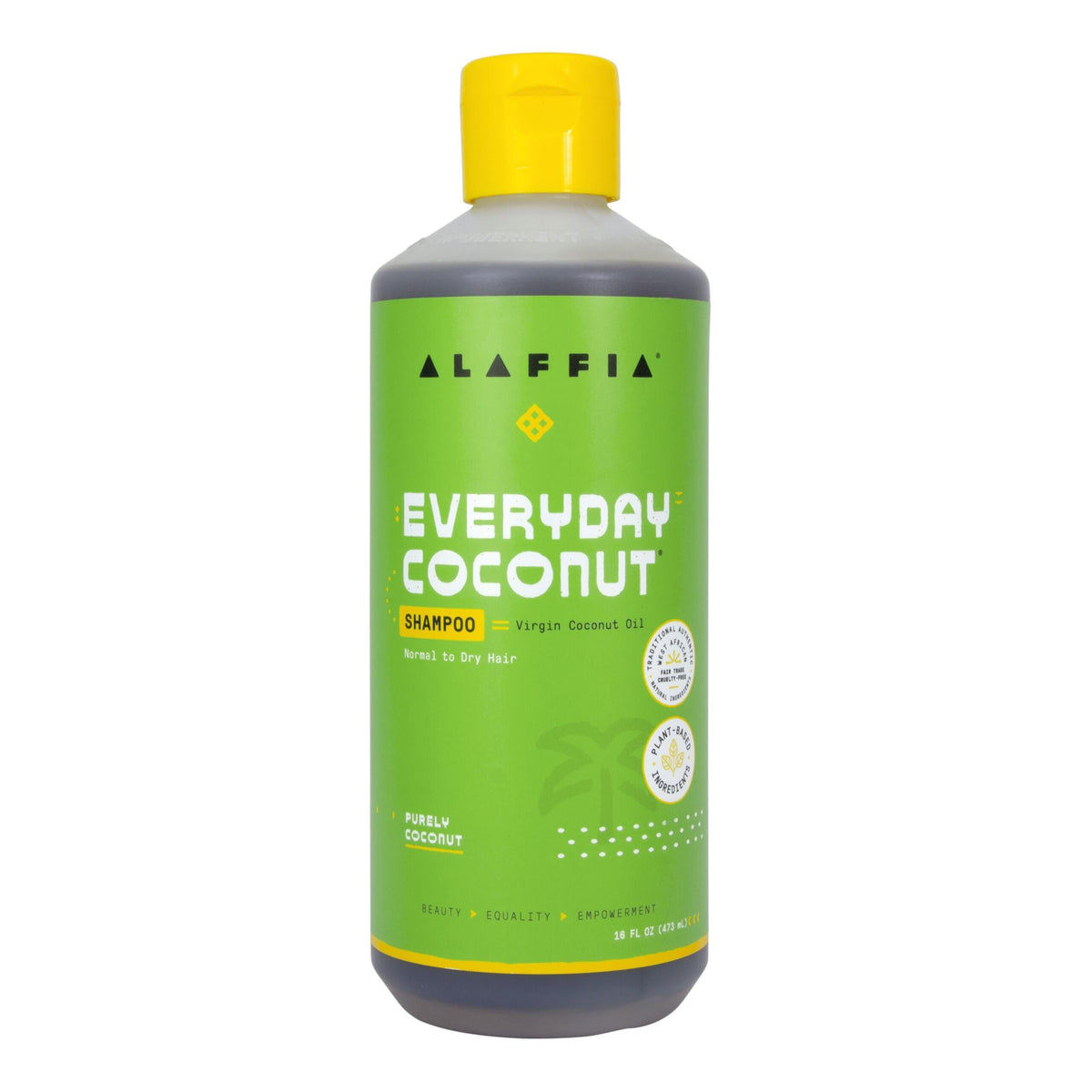 Alaffia Shampoo, EveryDay Coconut - Purely Coconut Shampoo with Coconut, Ginger & Coffee Extracts for Clarifying Normal to Dry Hair, 16 Oz
