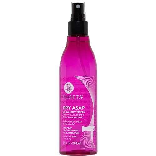 Luseta ASAP Blow-Dry Spray with Argan & Marula Oil - Heat Protectant for All Hair Types, Sulfate & Paraben Free, 8.5oz Beauty & Personal Care L LUSETA