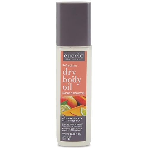 Cuccio Naturale Hydrating Dry Body Oil - Mango & Bergamot, 3.38 fl oz - Fast-Absorbing Lightweight Moisturizer for Smooth, Radiant Skin - Non-Greasy Beauty & Personal Care Cuccio