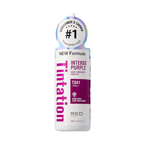 Red by Kiss Tintation Semi-Permanent Hair Color, Aloe Vera Water Based, Argan Oil, Olive Oil, Collagen & Keratin, Long-Lasting Color Dye (Intense Beauty & Personal Care Red By Kiss