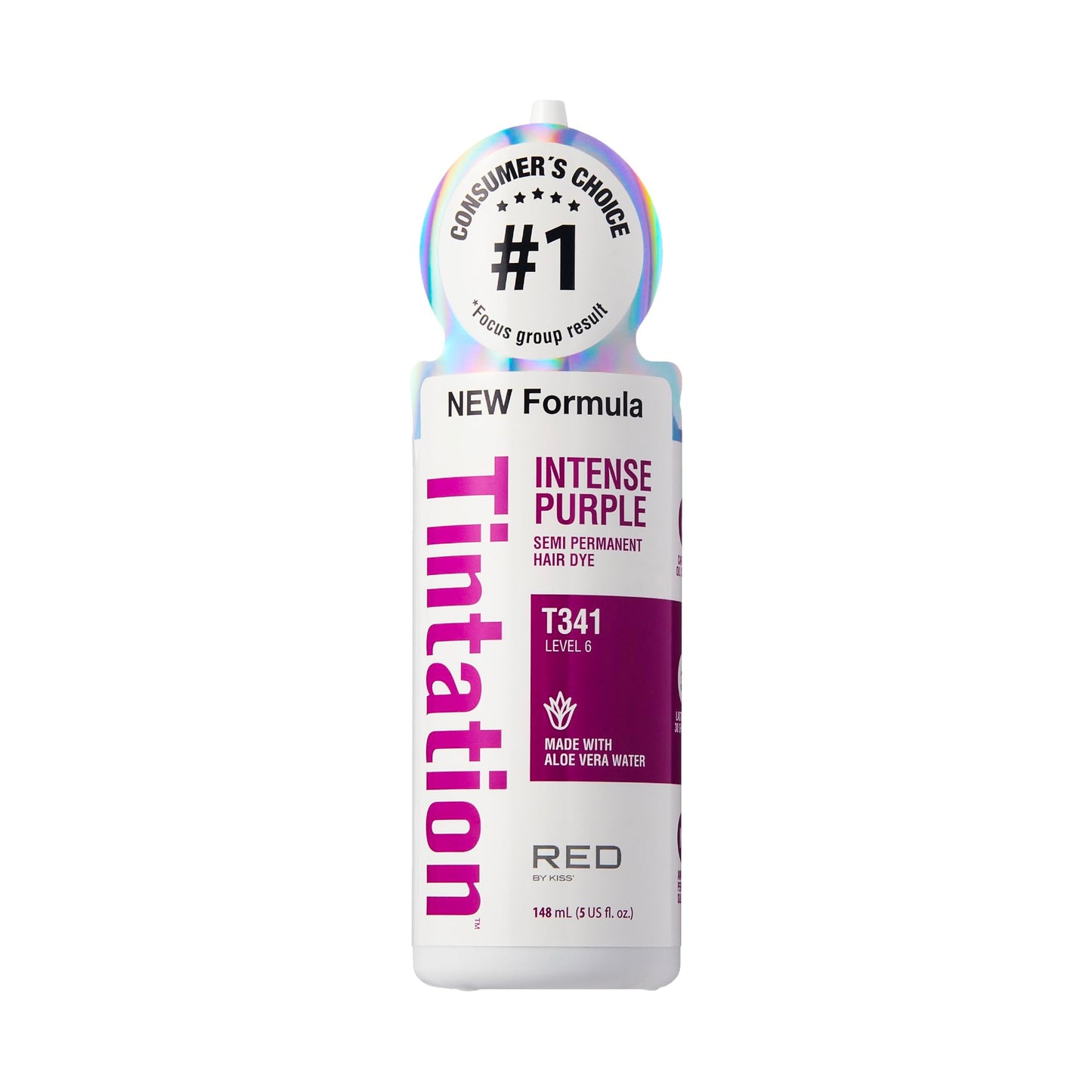 Red by Kiss Tintation Semi-Permanent Hair Color, Aloe Vera Water Based, Argan Oil, Olive Oil, Collagen & Keratin, Long-Lasting Color Dye (Intense Beauty & Personal Care Red By Kiss
