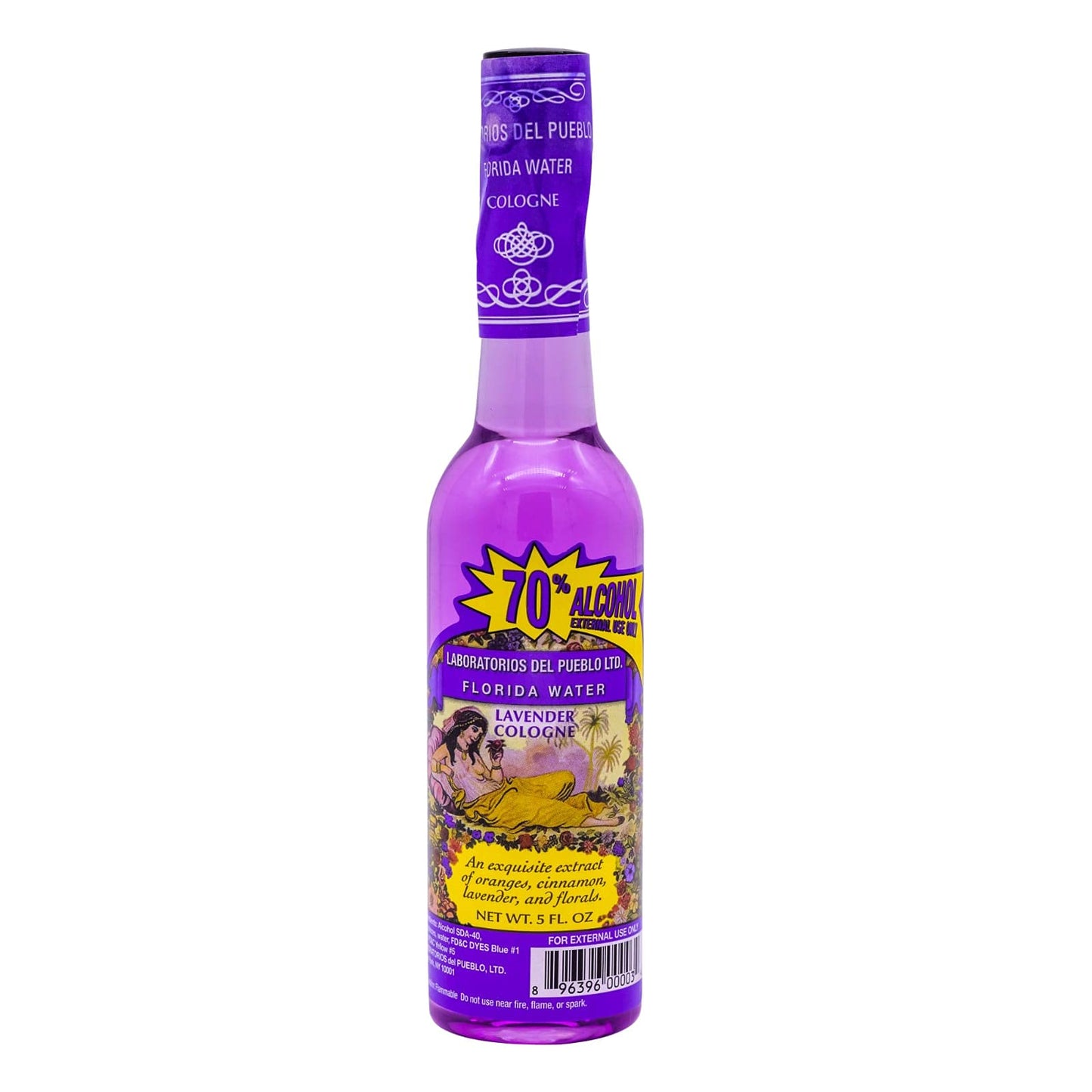 Florida Water Lavender Cologne 5.0 Oz - One (1) Plastic Bottle Beauty & Personal Care Laboratorios Del Pueblo