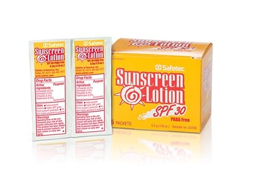 Safetec Sunscreen Lotion 53700 3.5 Gram Packets SPF 30 - (Box of 25) Beauty & Personal Care Safetec