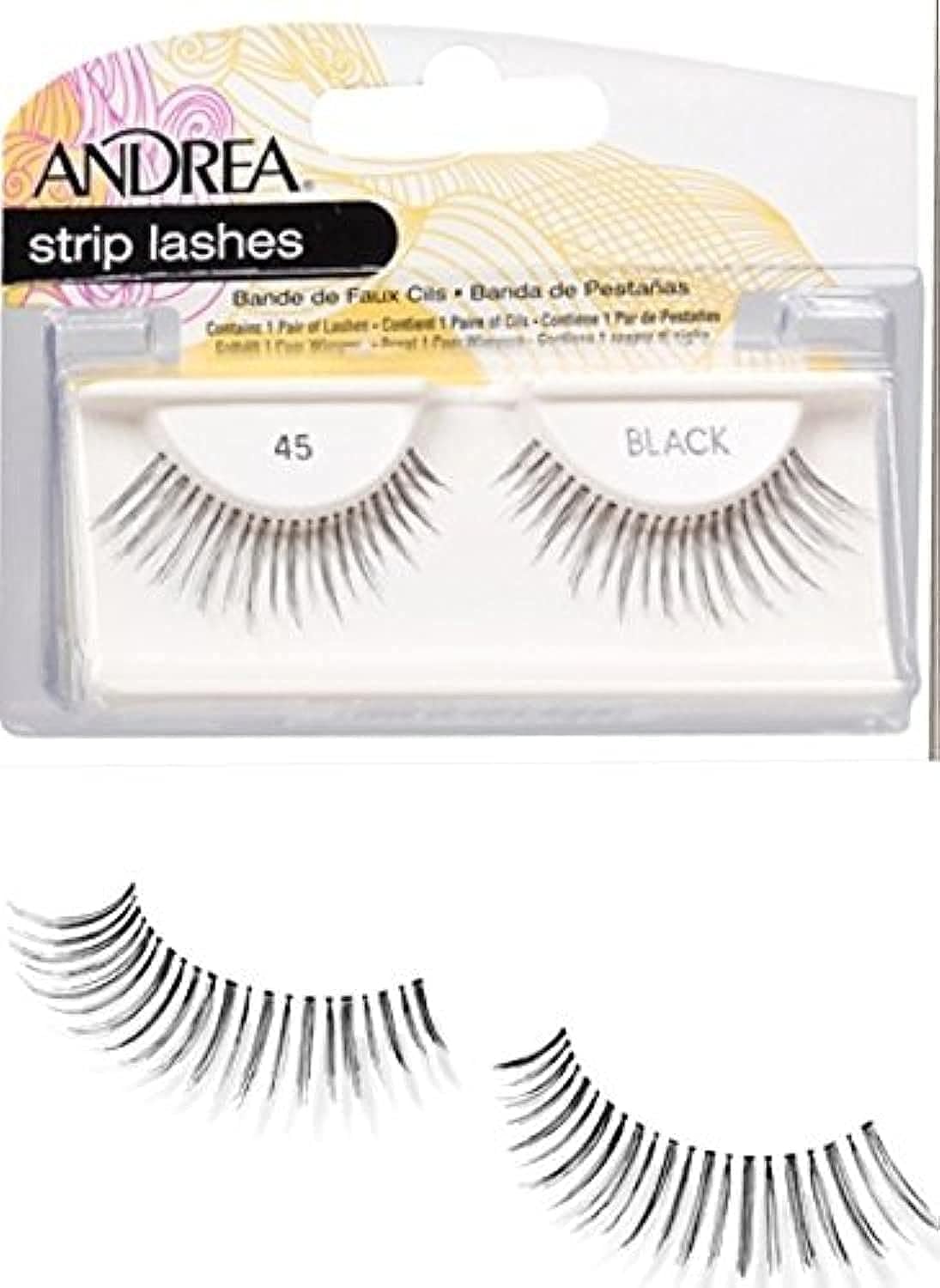 Andrea Lashes Strip Style 45 Black (6 Pack) Beauty & Personal Care Andrea