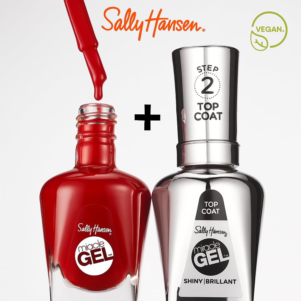 Sally Hansen Miracle Gel Salon Quality Nail Polish | Gel-Like Formula, Two-Step System, No UV Light Needed, Long Lasting | Opaque, Glossy | 479 Wine Beauty & Personal Care Sally Hansen