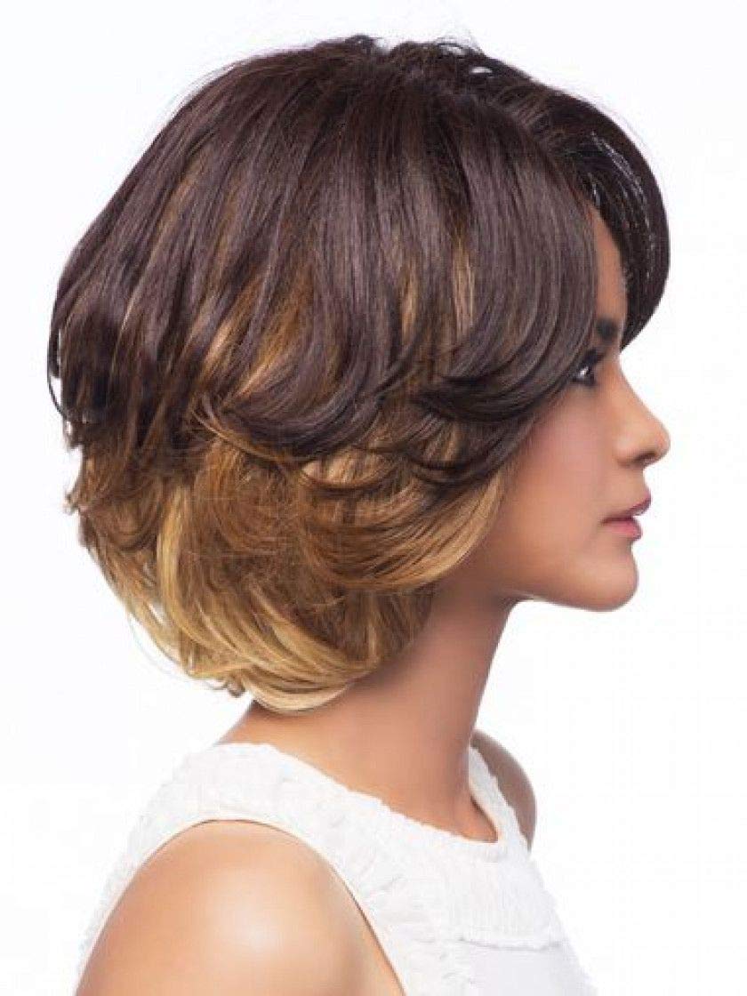 Garden Wig Color TT4/BG - Vivica Fox Wigs 13" Long Lace Front Layered Bob Heat Friendly Partial Monofilament Side Swept Bangs African American Black