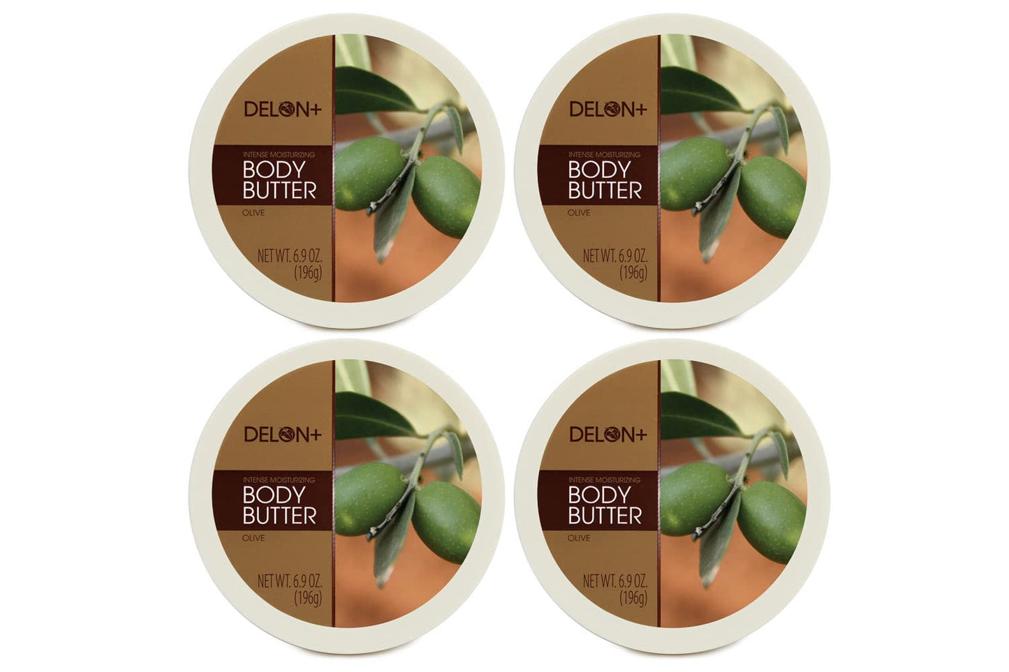 DELON Intense Moisturizing Body Butter, Olive with Olive Oil & Vitamin E, 6.9 oz (Pack of 4) Beauty & Personal Care DELON