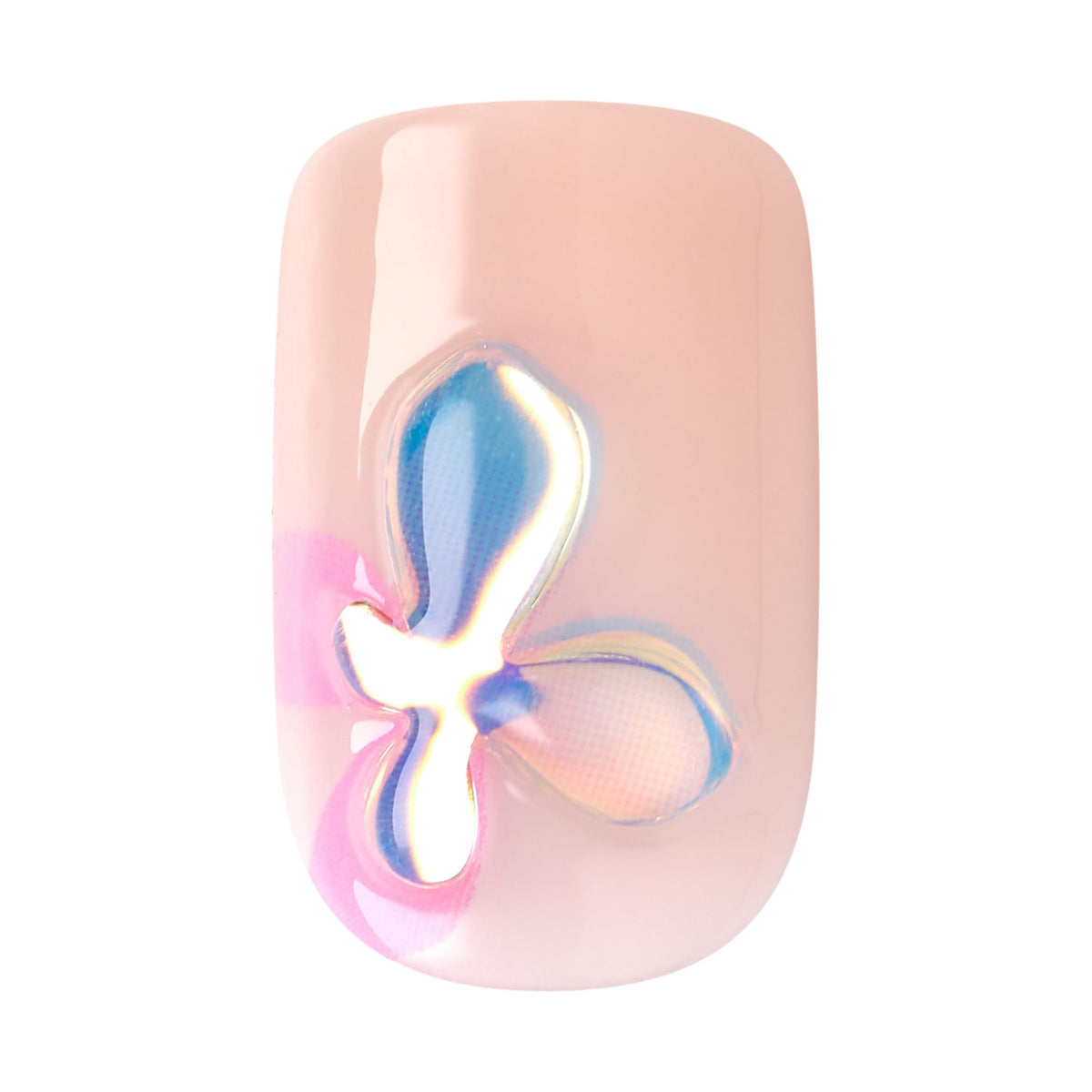 KISS Gel Fantasy Allure Press On Nails, Ready to Wear, 3D Design, Waterproof, Pink Gel Nail Glue 0.07 Oz. (2g), Manicure Stick & Mini File, 28 Count