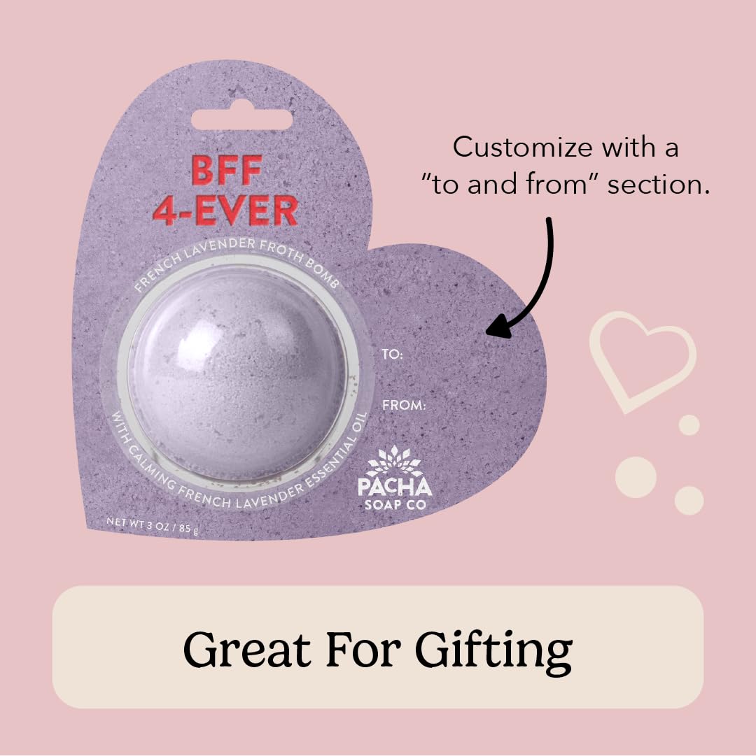 PACHA SOAP Co. Bath Bomb Cards, BFF 4-Ever, 3-Pack - Scents of French Lavender, Hearts, Nourishing, Moisturizing, Naturally Derived & Handcrafted… Beauty & Personal Care Pacha Soap Co