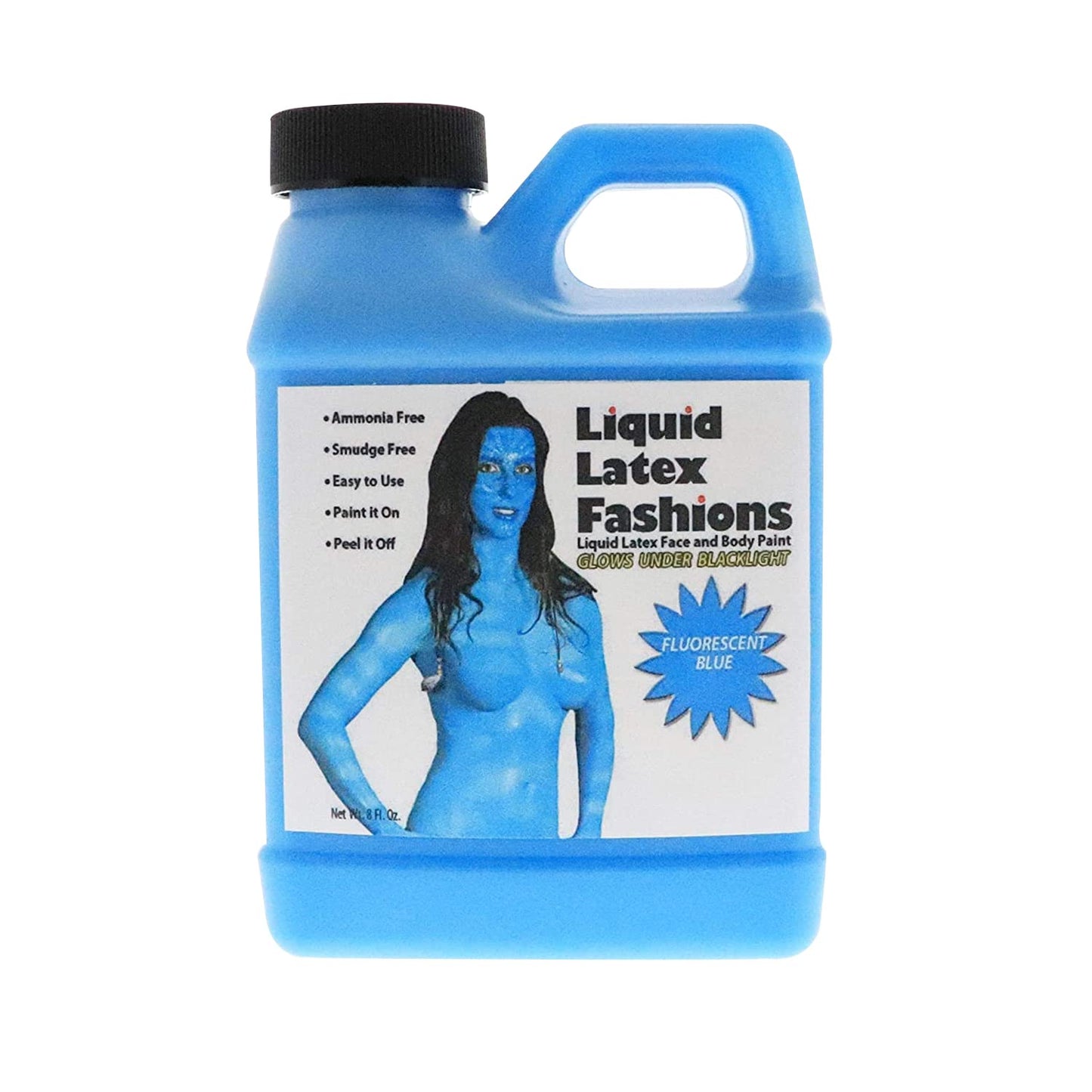 Fluorescent Blue 8 Oz - Liquid Latex Face and Body Paint, Black Light UV Reactive GLOW, Ideal for Cosplay, Costumes, Concerts, Halloween and Theater Beauty & Personal Care Liquid Latex Fashions