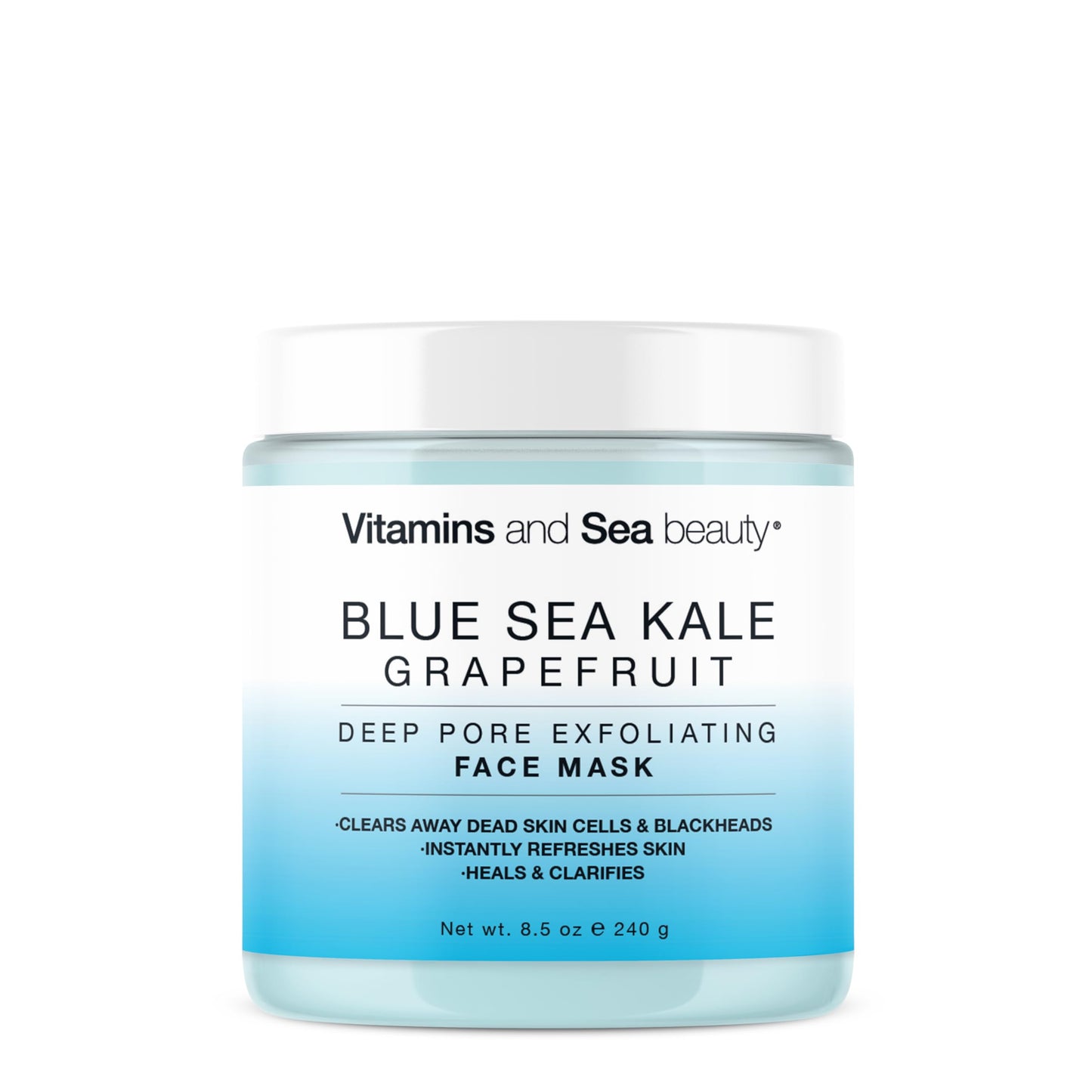 Deep Pore Exfoliating Face Mask with Blue Sea Kale Grapefruit - for Blackheads, Dead Skin Removal, Clarifying & Hydrating - Vegan & Clean Skincare Beauty & Personal Care VITAMINS AND SEA BEAUTY