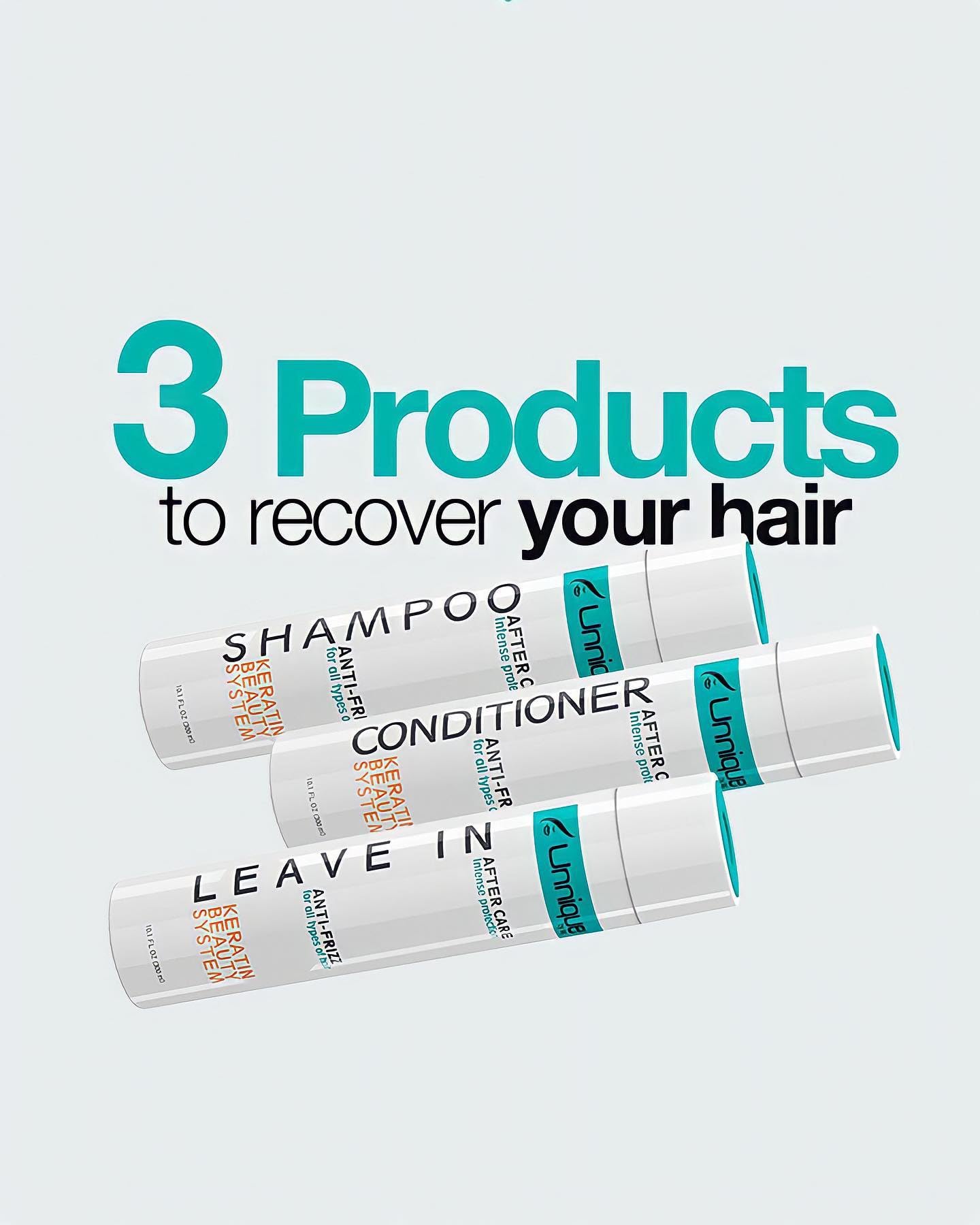 UNNIQUE KBS Hair Care Kit - Repairing Shampoo and Conditioner & Leave-in Treatment After Care Set for Keratin Treated Hair Beauty & Personal Care Unnique By Lag