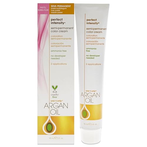 Argan Oil Perfect Intensity Semi-Permanent Color Cream - Pastel Bubblegum by One n Only for Unisex - 3 oz Hair Color Beauty & Personal Care One 'N Only