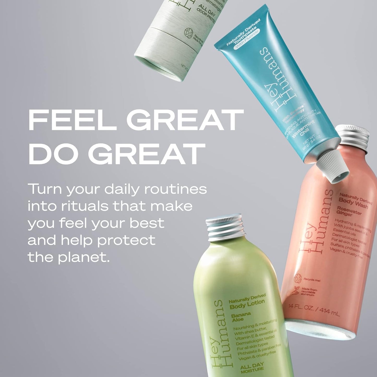 Hey Humans Deodorant, Aluminum Free Deodorant for Women and Men, Contains Naturally Derived Ingredients, All Day Odor Control, Refreshing Essential Beauty and Personal Care HEY HUMANS