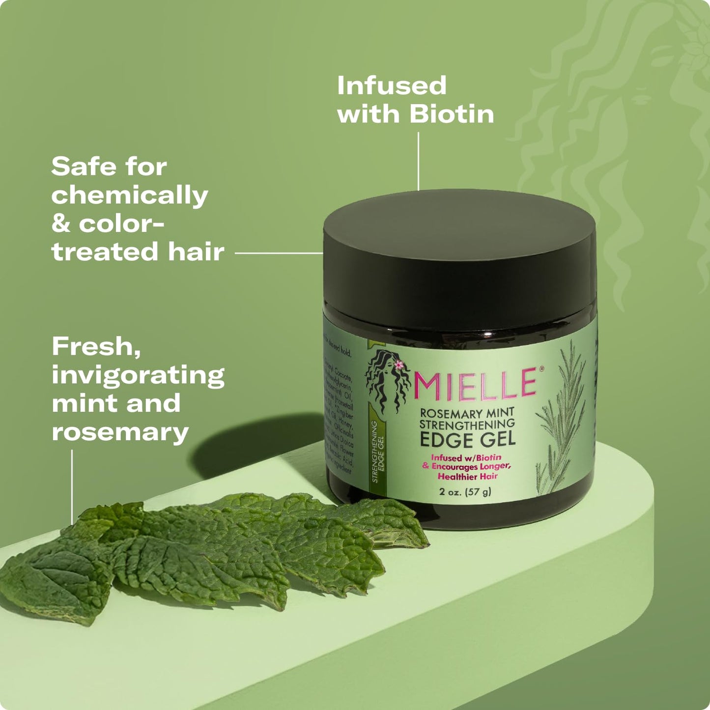 Mielle Organics Rosemary & Mint Edge Control Gel - Strong Hold Hair & Edge Gel for Women & Men - Infused with Biotin, Coconut & Babassu Oil Beauty & Personal Care Mielle Organics