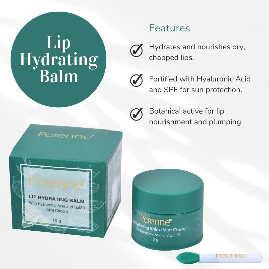Perenne Lip Hydrating balm For (Mint Choco) With Hyaluronic acid and SPF (10 gm) Beauty and Personal Care Perenne