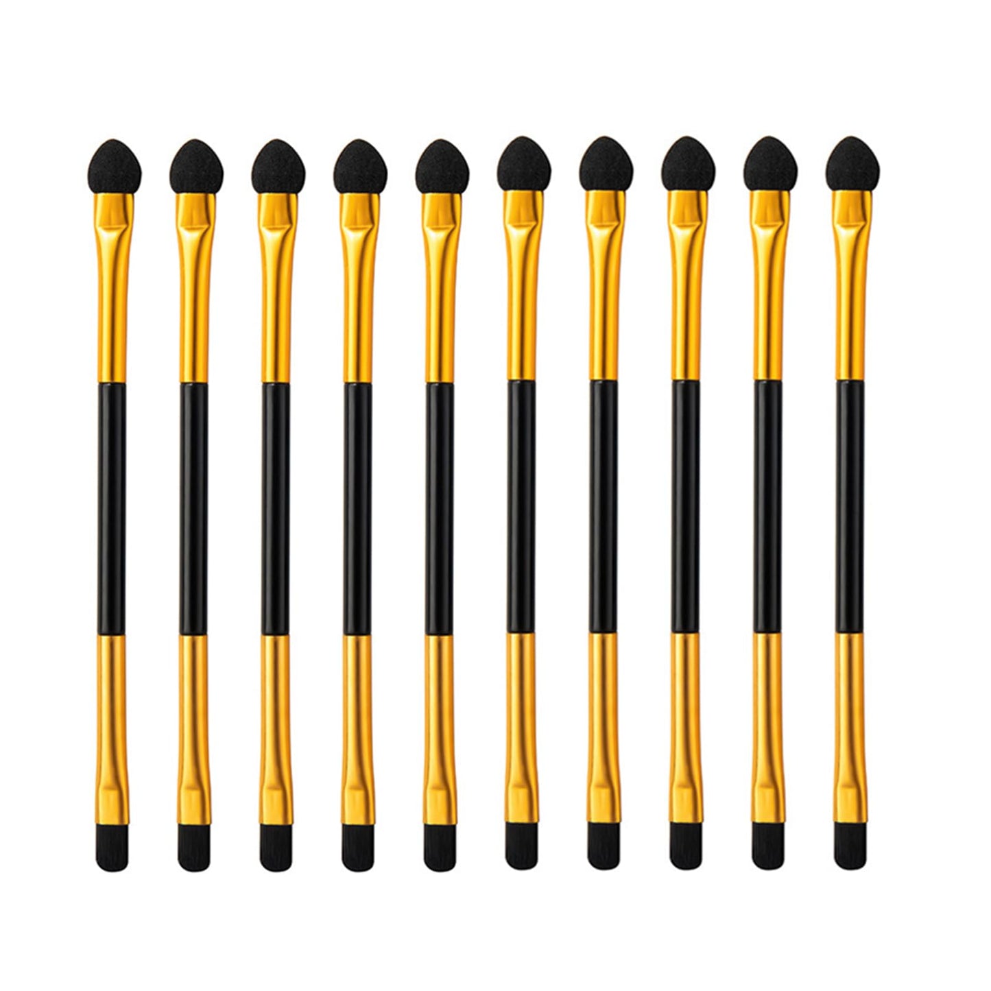 Phantomsky 10Pcs Disposable Cosmetic Makeup Applicator Eyeshadow Dual Sided Brush Double-end Brushes Set(Latex Sponge + Horsehair) Beauty & Personal Care PhantomSky