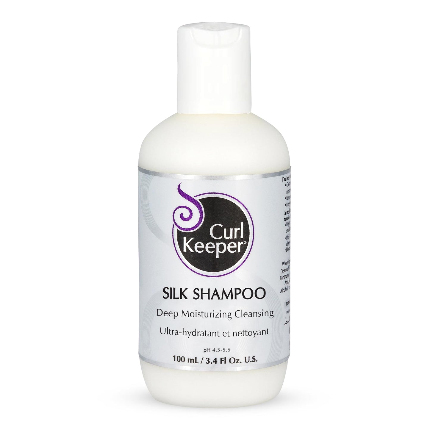Curl Keeper Silk Shampoo for Curly Hair, 3.8 Fl Oz - Deep Moisturizing & Cleansing Daily Hair Shampoo with Silk Amino Acids for All Curl Types - Water Beauty & Personal Care Curl Keeper
