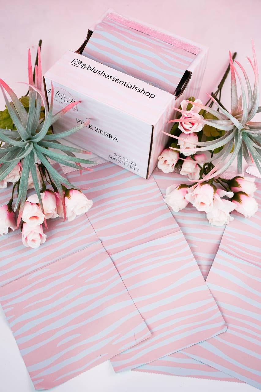 Blush Essential Pink Zebra Hair Salon Aluminum Foils - 500 Sheets, 5in x 10.75in - Tin Foil for Highlighting, Balayage, and Hair Color, Cute Hair Beauty & Personal Care Blush Essentials