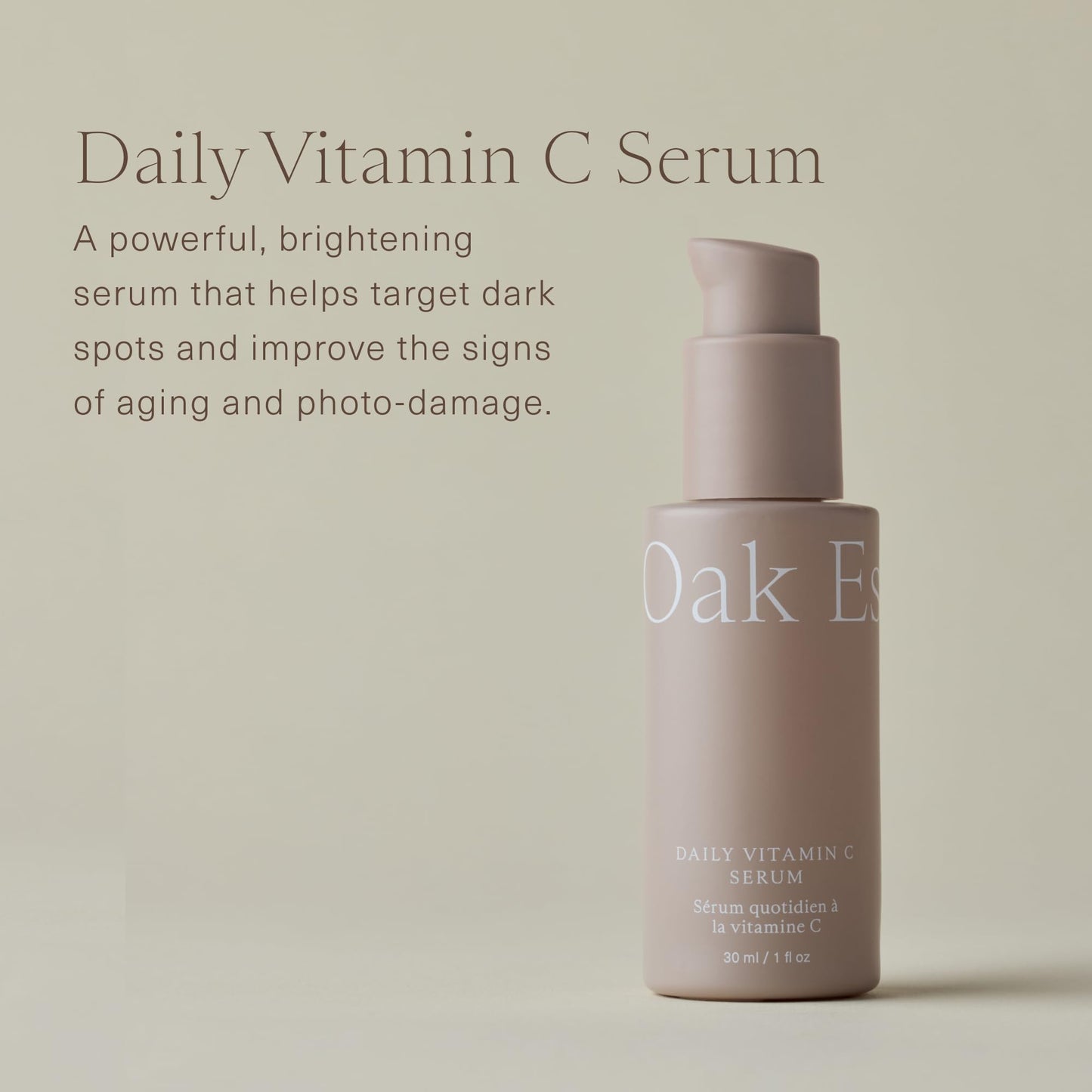 Oak Essentials Daily Vitamin C Serum, Brightening Face Serum with Squalane and Plankton Extract, Helps Reduce Dark Spots and Improve Skin Tone, 1 Fl Beauty & Personal Care Oak Essentials