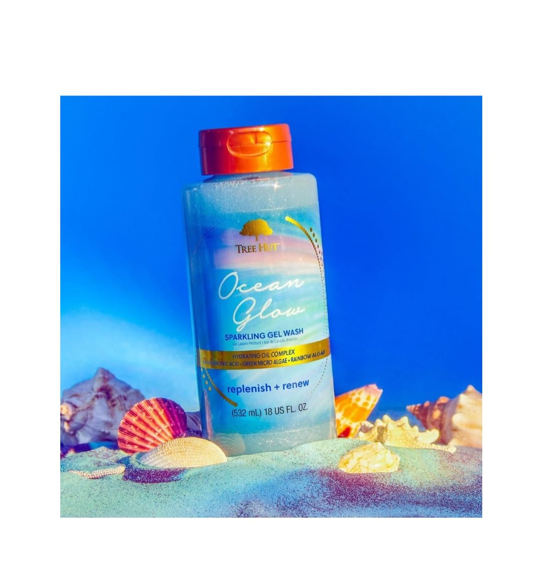 Tree Hut Ocean Glow Hydrating Foaming Gel Body Wash, 18 fl oz Ocean Glow Hydrating Fragrance Mist, 5.2 fl oz Beauty & Personal Care Tree Hut