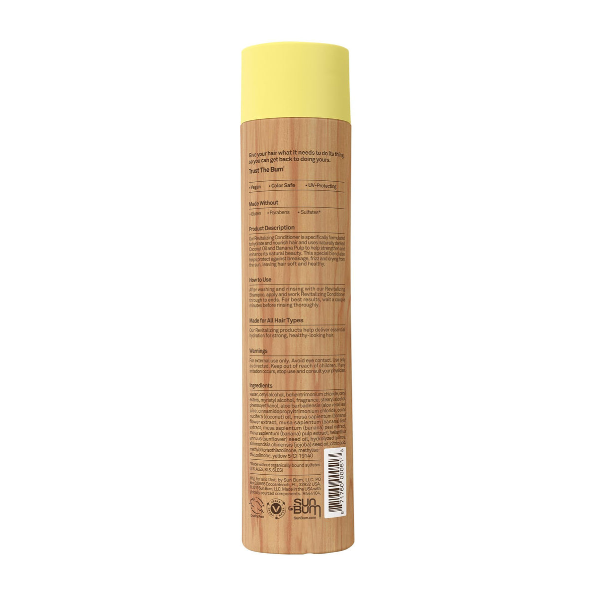 Sun Bum Revitalizing Conditioner - Hydrating and Nourishing Hair - Smoothes and Strengthens - UV Protecting - Vegan - Made Without Parabens - 10 oz Beauty & Personal Care Sun Bum