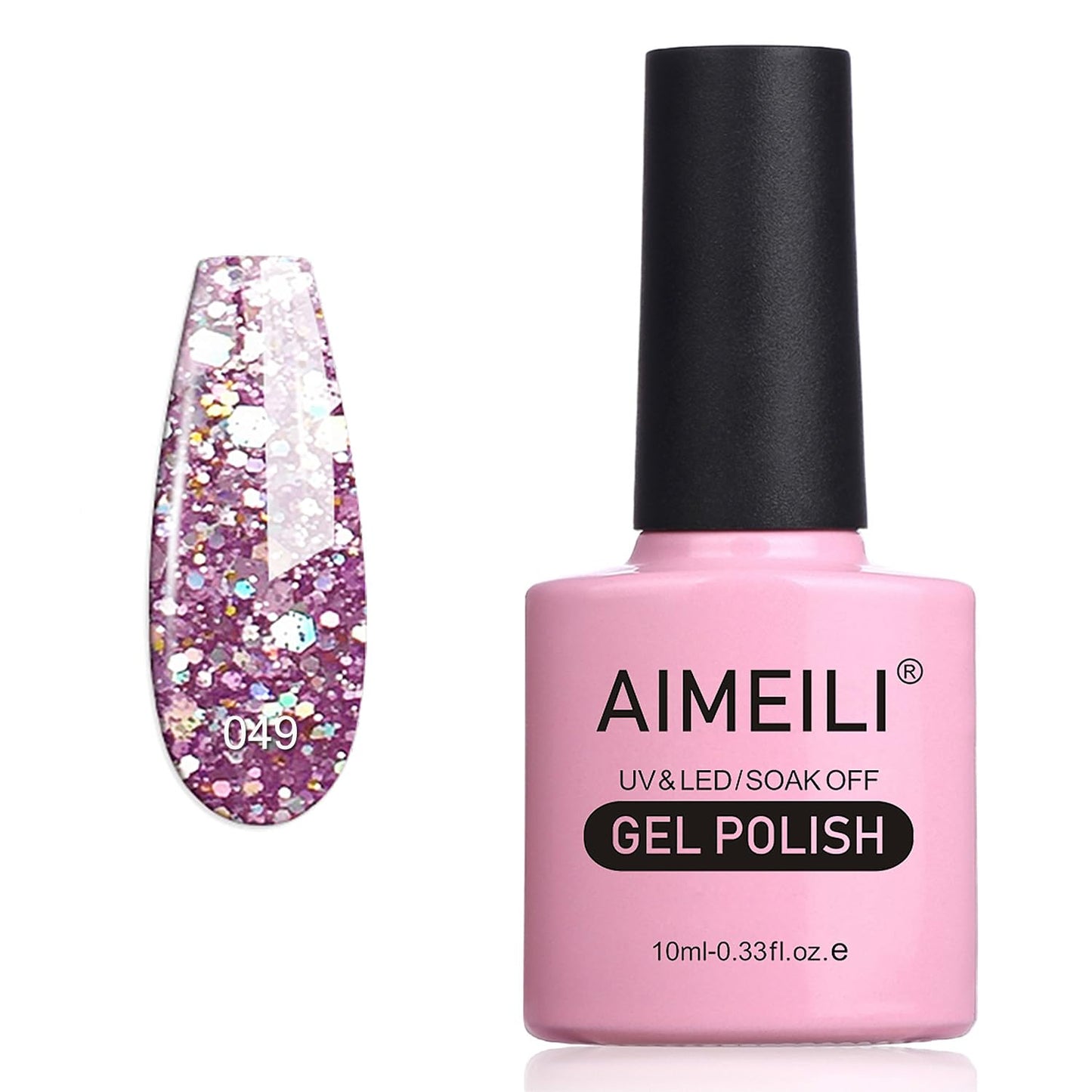 AIMEILI Soak Off U V LED Gel Nail Polish - Princess Glitter (049) 10ml Beauty & Personal Care AIMEILI
