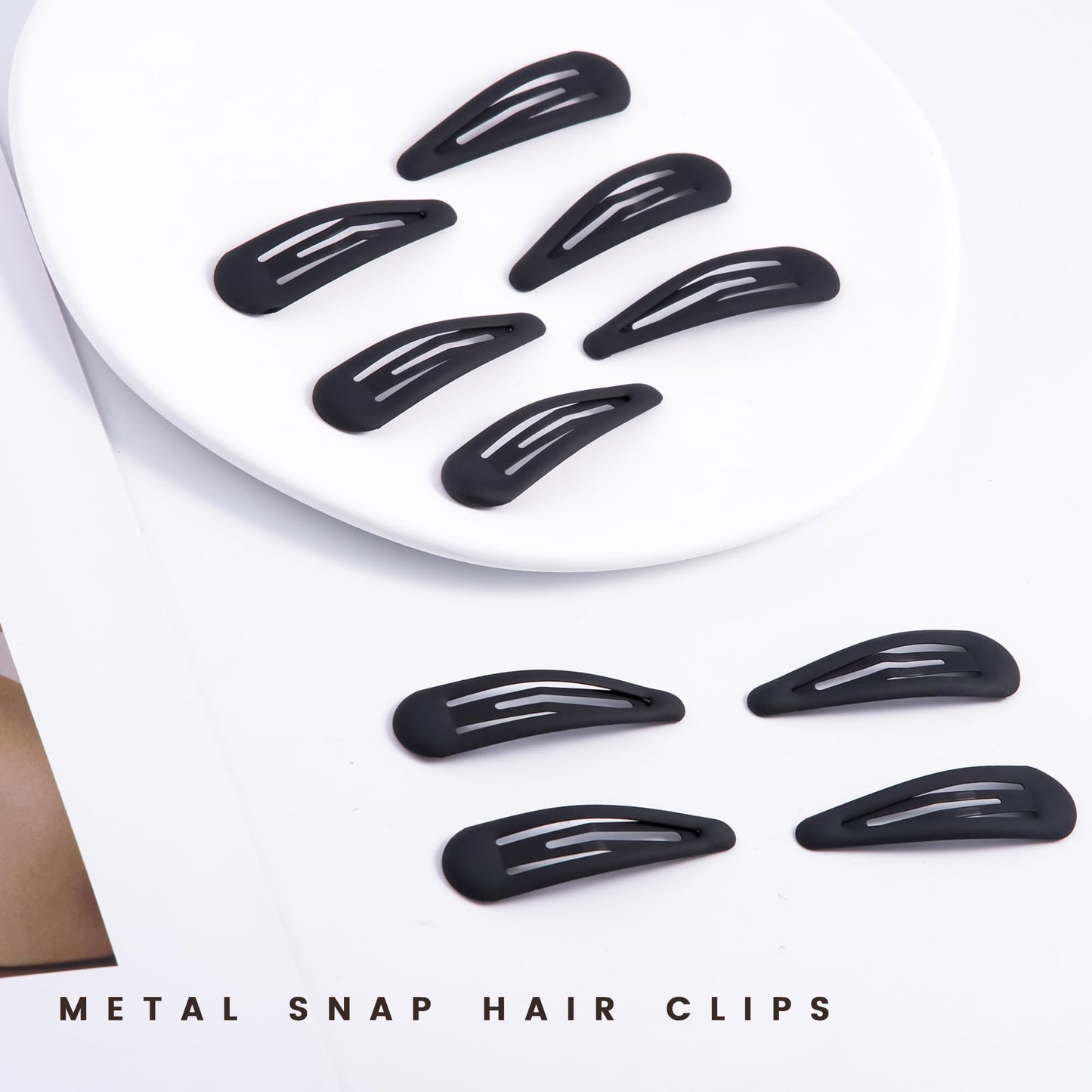 Cptots Small Hair Barrettes For Women No Slip Metal Snap Clips For Thin And Fine Hair,Matte Black,20 PCS,1.97 x 0.5 Inch. Beauty and Personal Care Cptots