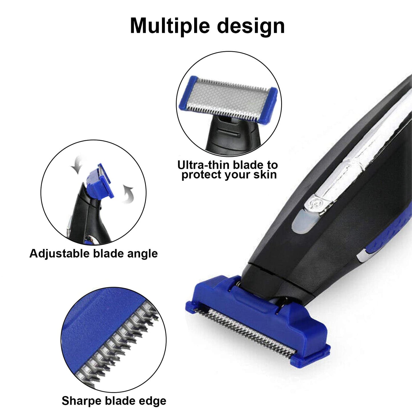4PCS LinMei Shaver Replacement Heads Compatible for 1st Generation Microtouch Solo Men's Rechargeable Full Body Hair Trimmer and Shaver Replacement Beauty and Personal Care LinMei