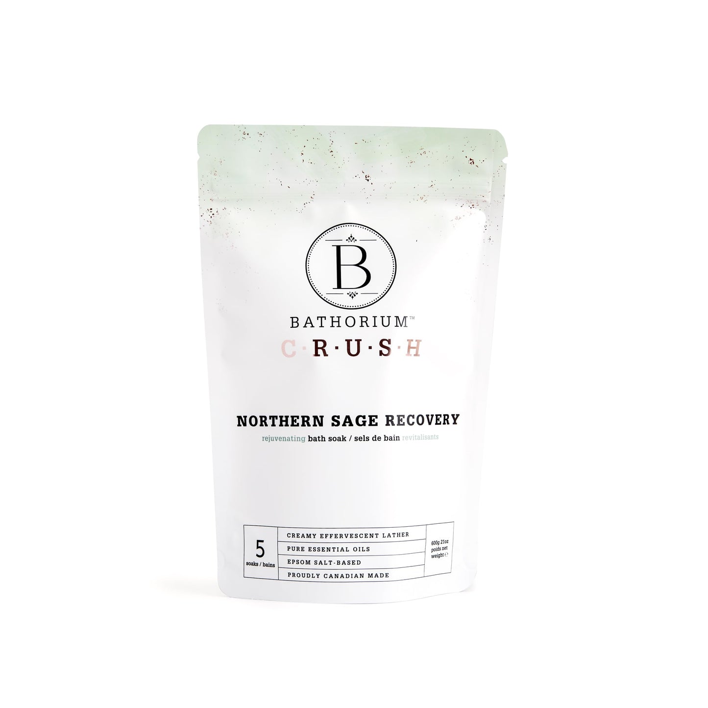 Bathorium Northern Sage Recovery Crush, Revitalizing Bath Soak, Dead Sea & Epsom Salt, Sage, Pine, Eucalyptus, pH-Balanced for Women, 5+ Baths, 21 oz Beauty and Personal Care Bathorium