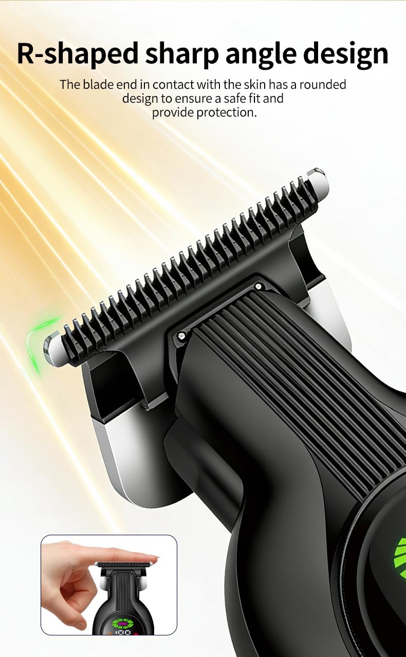 Professional Hair Clippers for Men Barber and Trimmer Set Cordless for Cutting with Powerful Motor LED Display 7 Limit Combs Rechargable Electric Beauty and Personal Care GLESVOWIO