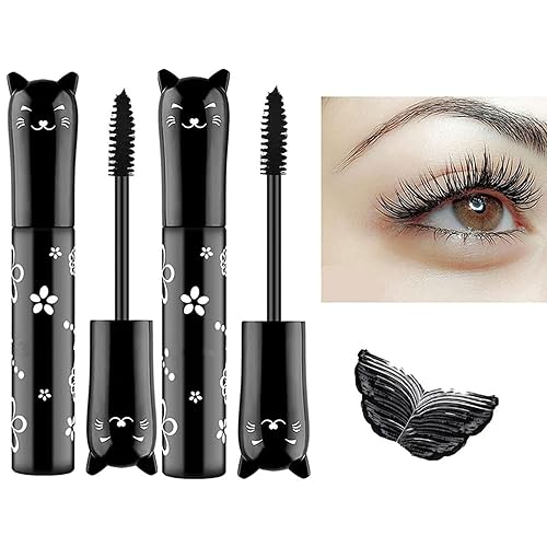 LGSZGDCN 2 PCS black Cat eye mascara Eyes Makeup Color Mascara Waterproof Fast Dry Eyelashes Curling Lengthening Makeup Eye Lengthening, Lifting Beauty & Personal Care LGSZGDCN