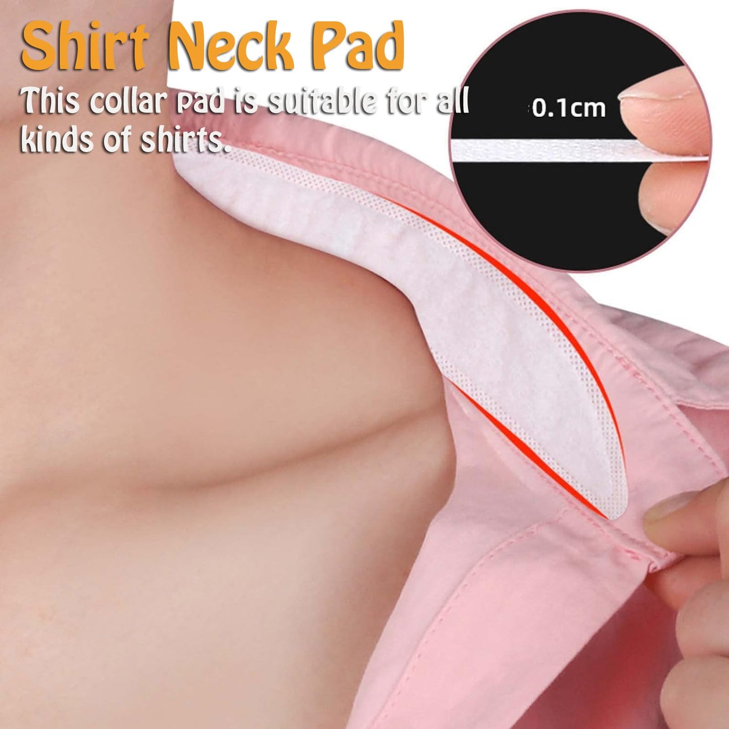 AKOAK 10 Pcs Shirt Neck Pad, Disposable Absorbent Perspiration Collar Stickers, Invisible Collar Protector, Absorbent and Antiperspirant Stickers Keep Beauty and Personal Care AKOAK